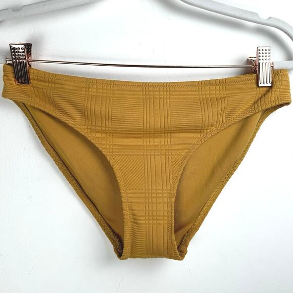NWT Aerie Tan Boho Basket Weave Patterned Full Coverage Bikini Bottoms Small - Picture 1 of 7